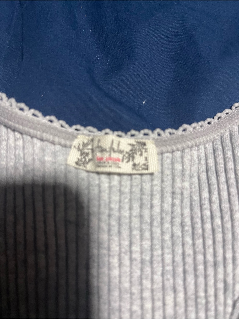 Free People Button-Front Ribbed Tank - Light Gray - Picture 3 of 5
